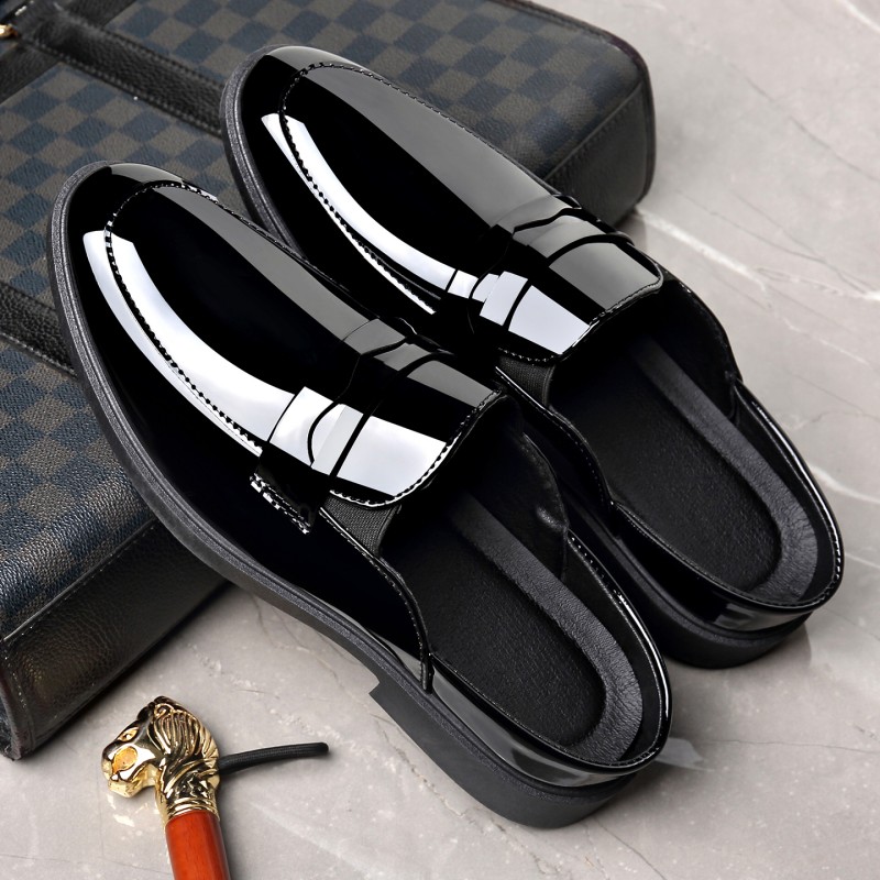 Men Black Patent Leather Mules - đánh giá và giá Formal Men Daily Wear Footwear