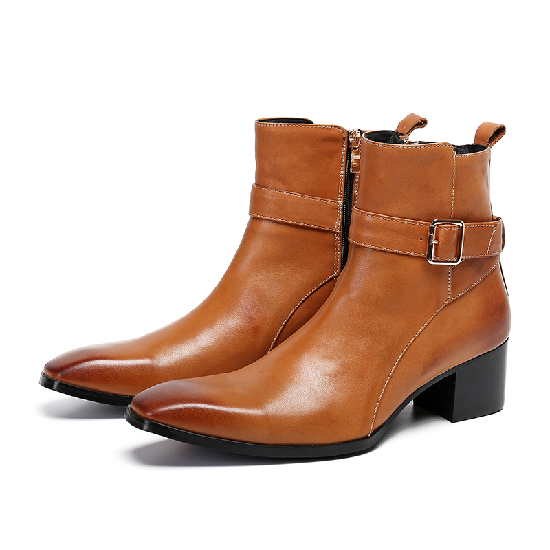 Winter Brown Buckle Pointed Me - đánh giá và giá Men Formal Wear With Boots