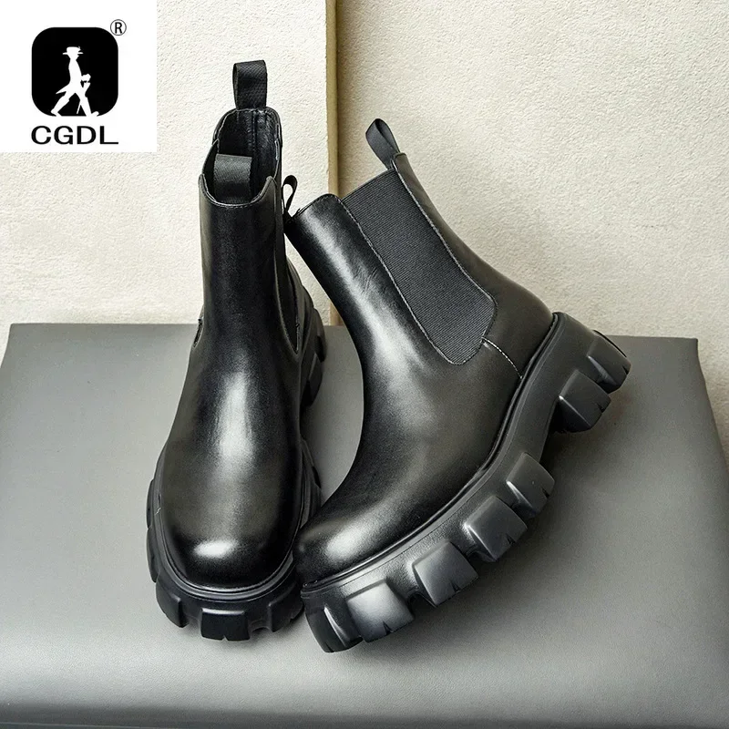 Genuine Leather Thick-soled Me - đánh giá và giá Men Formal Wear With Boots