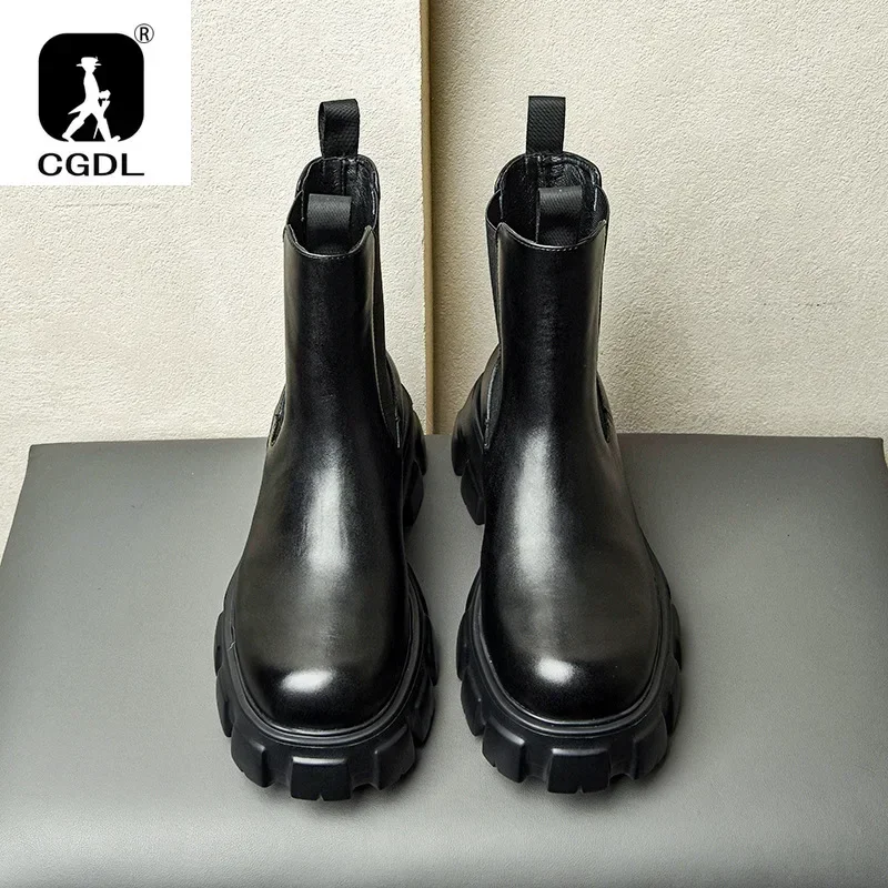 Genuine Leather Thick-soled Me - đánh giá và giá Men Formal Wear With Boots