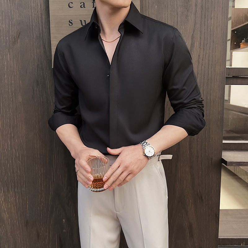 Men's White Long-Sleeve Dress  - đánh giá và giá Men Formal Wear Modern