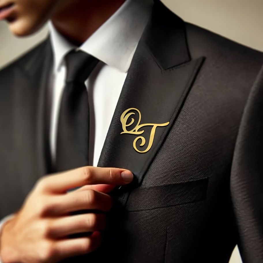 Custom Monogram Initial Name S - đánh giá và giá Tuxedo Lapel Pin
